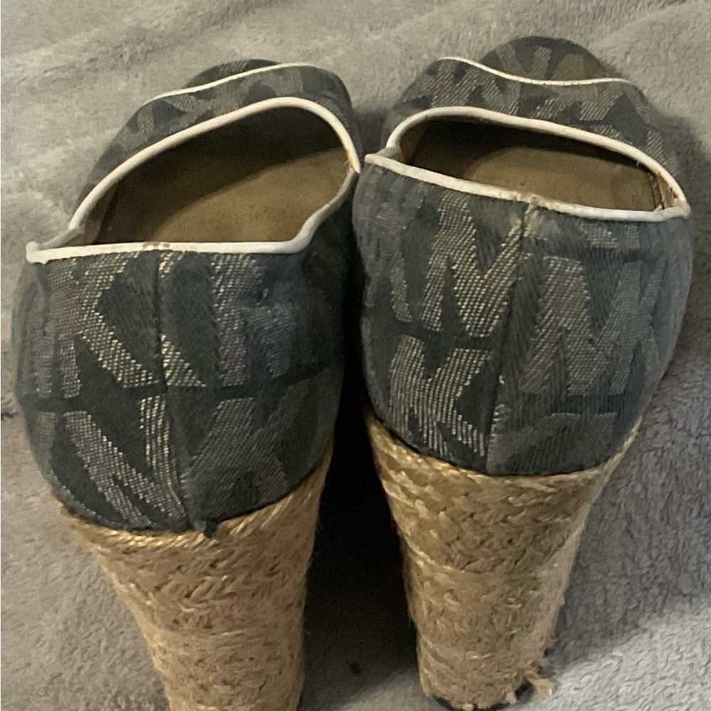 Wedge Espadrille Heels in Chambray Blue/ Denim